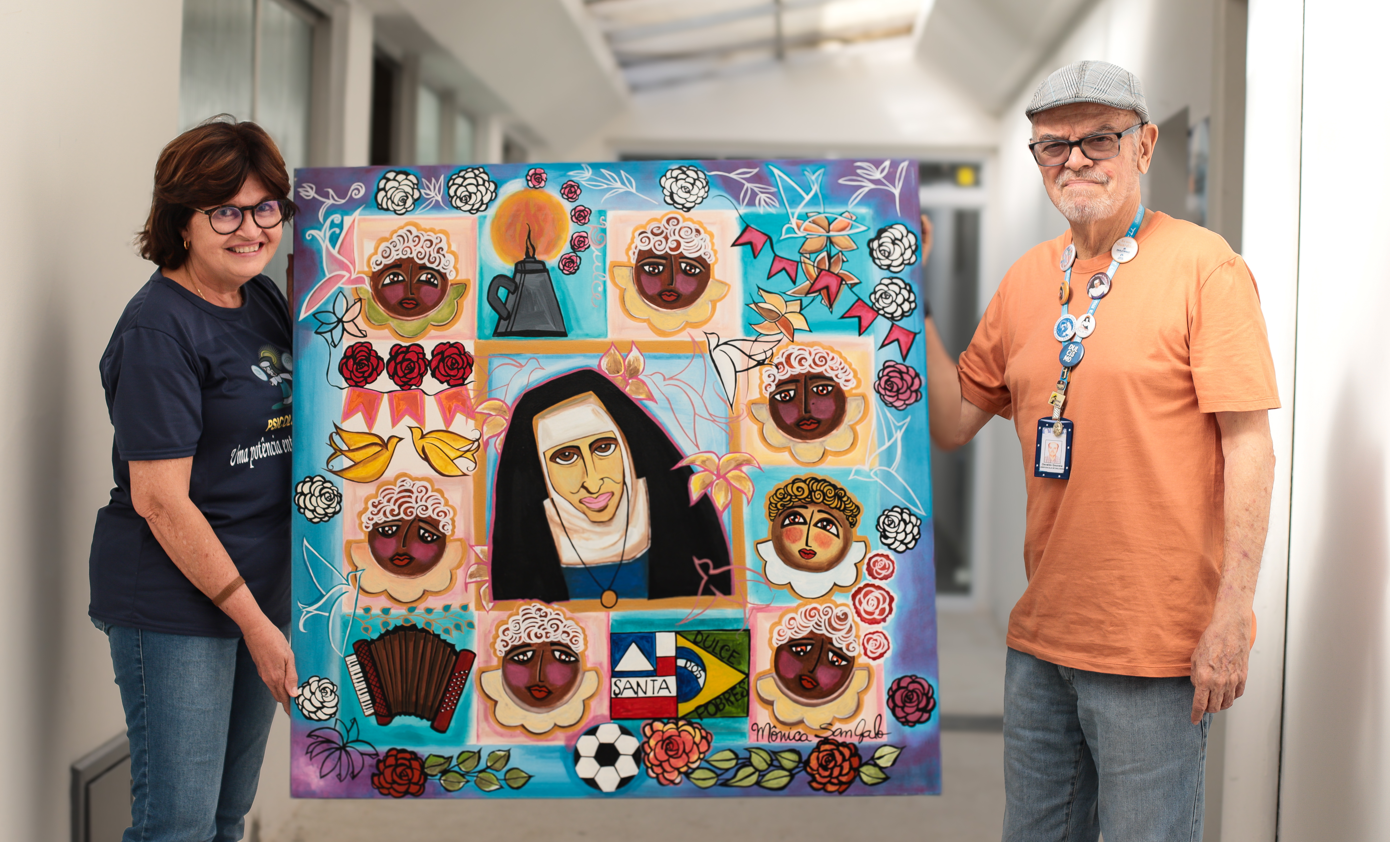 Memorial Santa Dulce dos Pobres é presenteado com obra da artista plástica Mônica San Galo