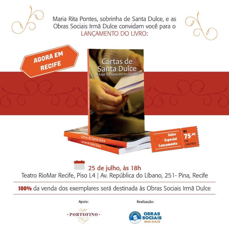 Livro que reúne cartas inéditas de Santa Dulce dos Pobres será lançado em Recife nesta quinta