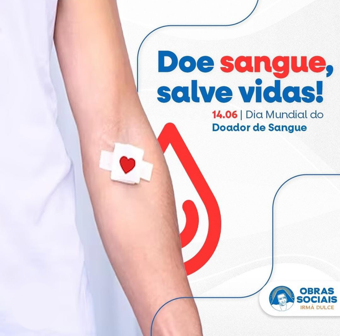 No Dia Mundial do Doador de Sangue, Obras Sociais Irmã Dulce alertam para crise nos estoques de bolsas no período de São João